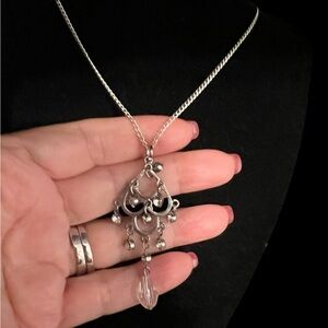 Stainless steel clear crystal Pendant Necklace